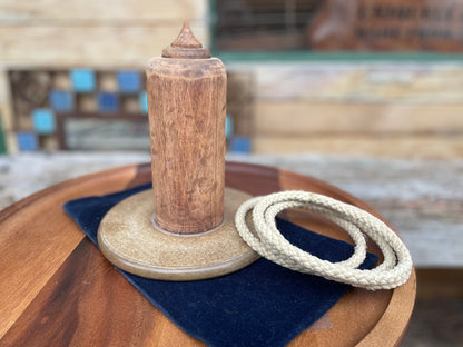 An Old English Pub Game Made From an Old Bobbin Flange Rescued From Oxford Mill Rochdale Manchester in 1924 - 19cm tall