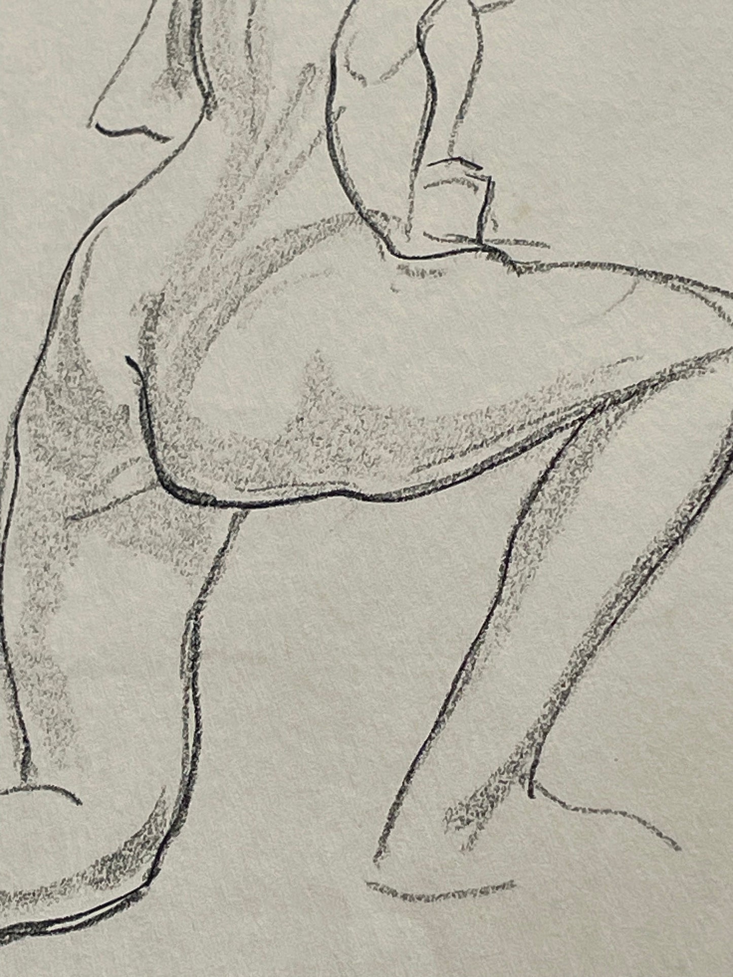 An unsigned rapid sketch of a female nude 28x38cm