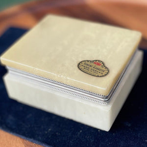 An Italian Hinged Alabaster Jewellery Box 10.5cm Wide c1970's