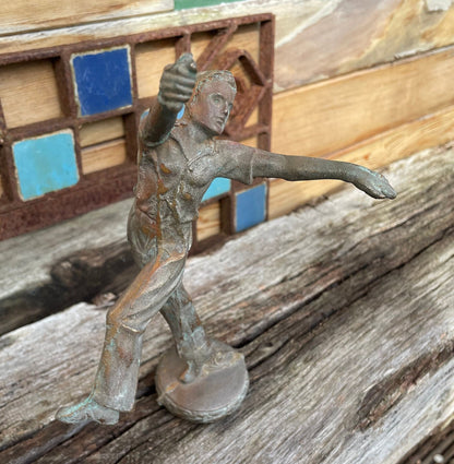 A bronze sculpture of a dancer 23cm tall - 20's style - possible car mascot or trophy