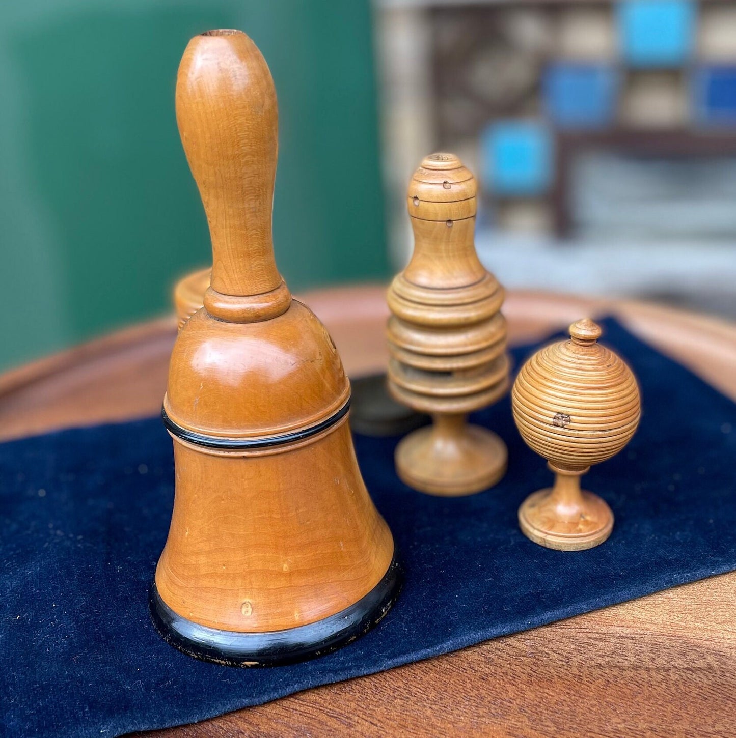 A collection of early 20th century antique turned wooden magic tricks