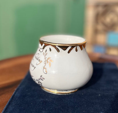 A vintage Arthur Wood ceramic Ruby Wedding Anniversary Pottery sugar bowl  8cm tall