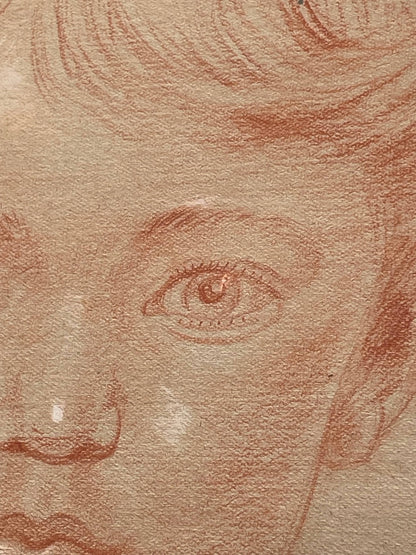 An unsigned original portrait sketch of a young child 32x40cm