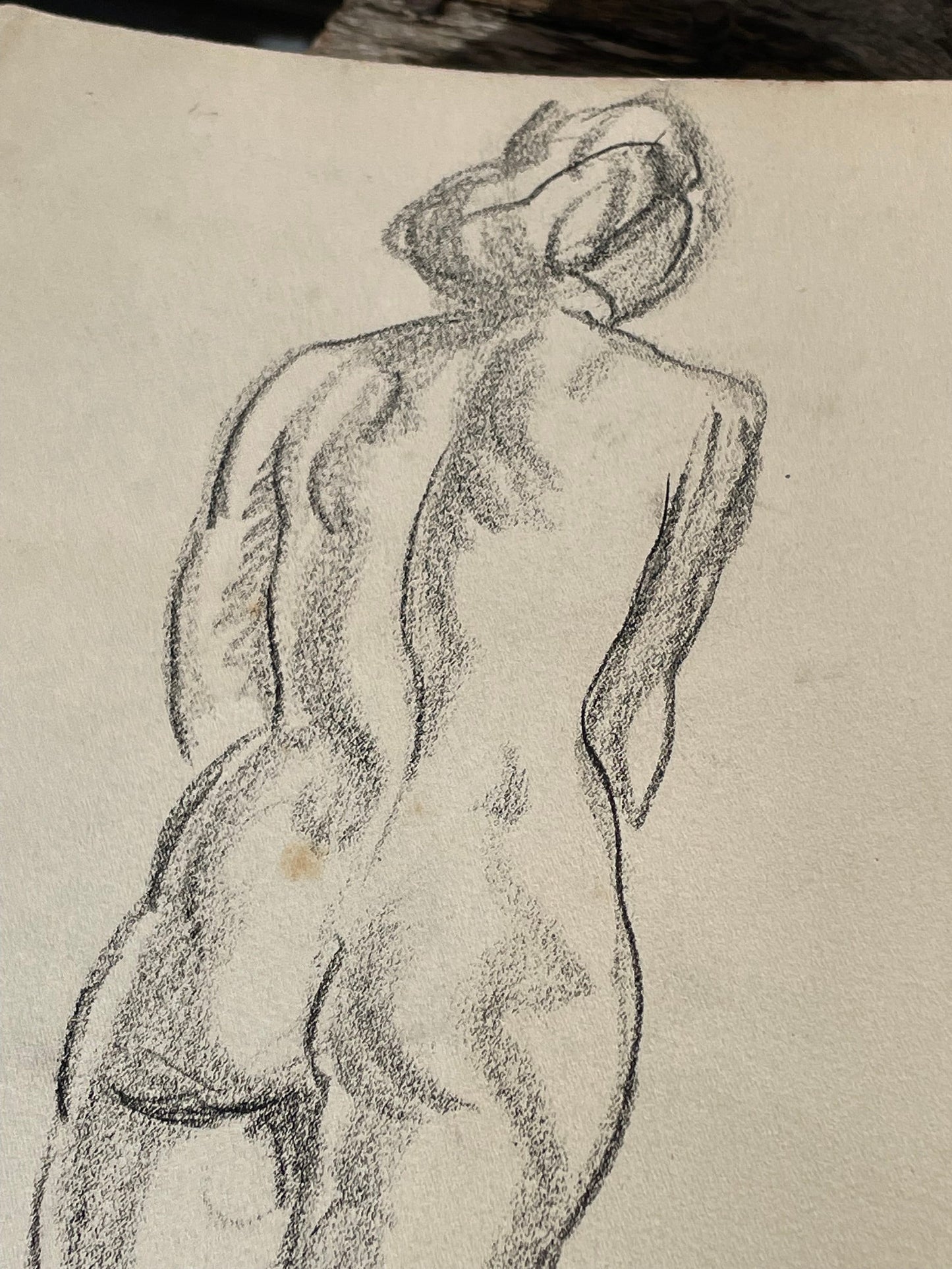 An unsigned rapid sketch of a female nude 28x38cm