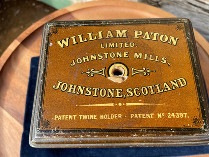 An Edwardian  wooden William Patons' twine shop advertising dispenser Johnstone Scotland  14cm tall  c1910