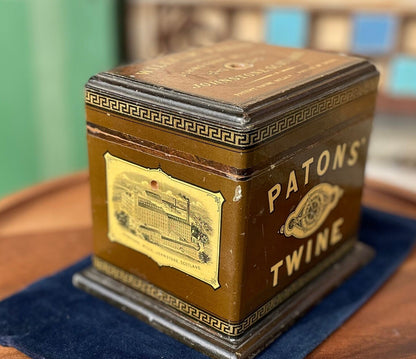 An Edwardian  wooden William Patons' twine shop advertising dispenser Johnstone Scotland  14cm tall  c1910