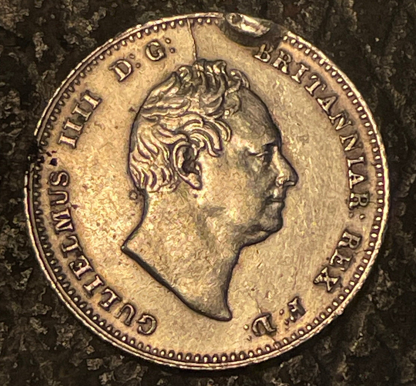 A 1836 William IV (IIII) silver groat fourpence coin