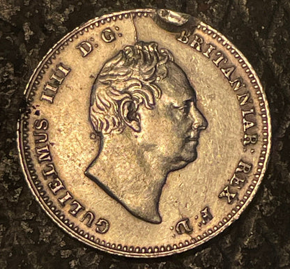 A 1836 William IV (IIII) silver groat fourpence coin