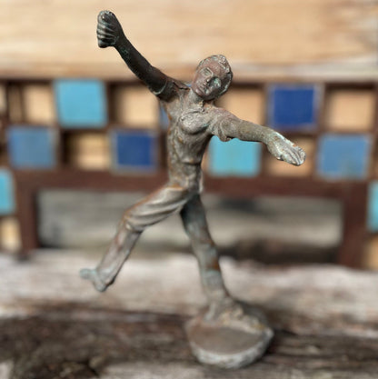 A bronze sculpture of a dancer 23cm tall - 20's style - possible car mascot or trophy