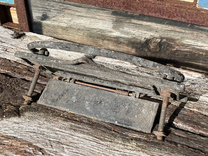 A heavy cast metal antique letter box fascia 22cm wide