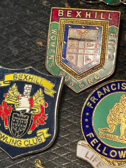 Six bowling related badges