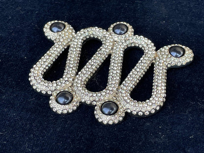 An Atelier Swarovski by Karl Lagerfeld pearl cluster crystals snake pendant 65mm across