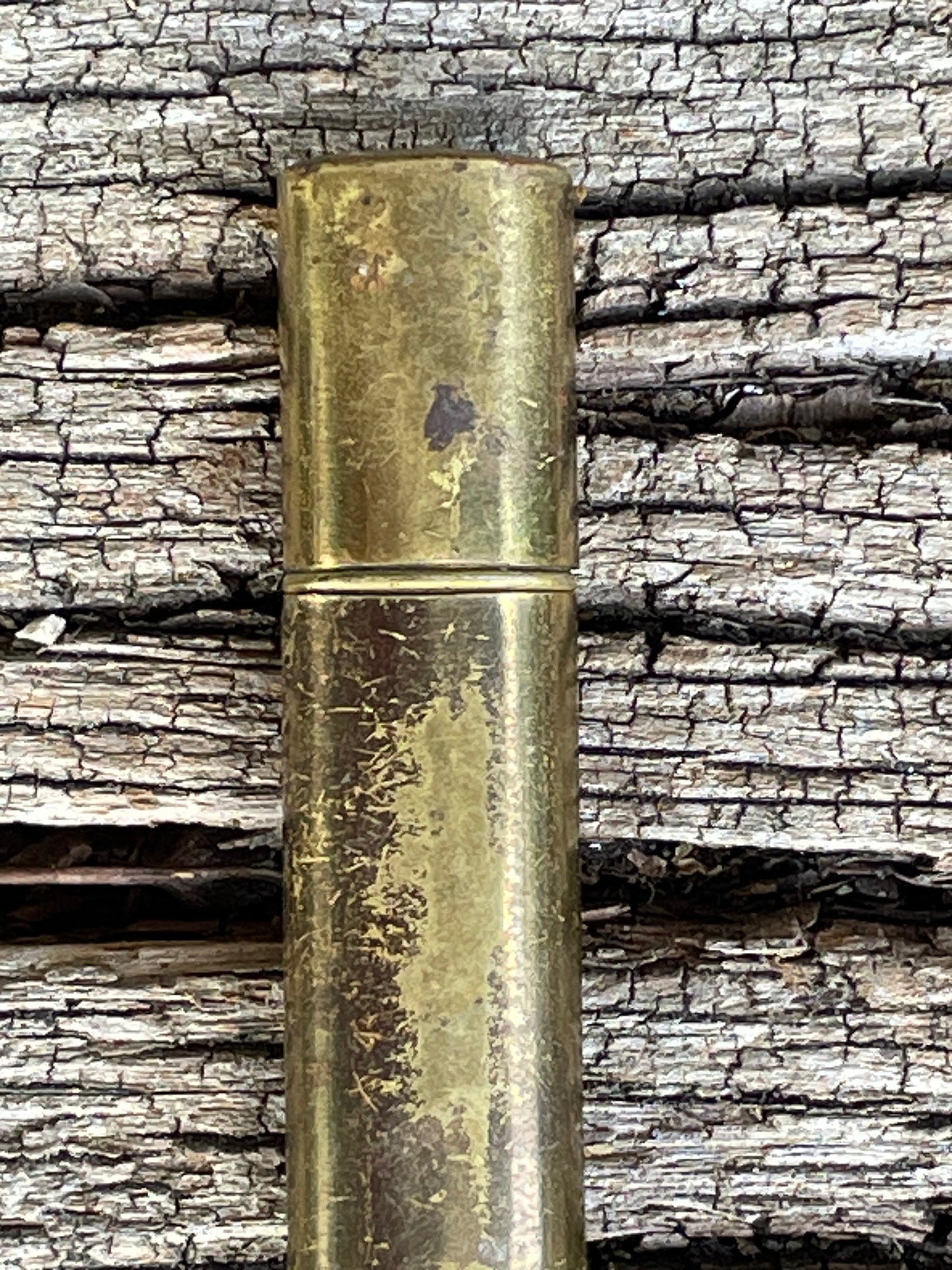 Cylindrical WW2 brass fuel lighter 5.5cm long