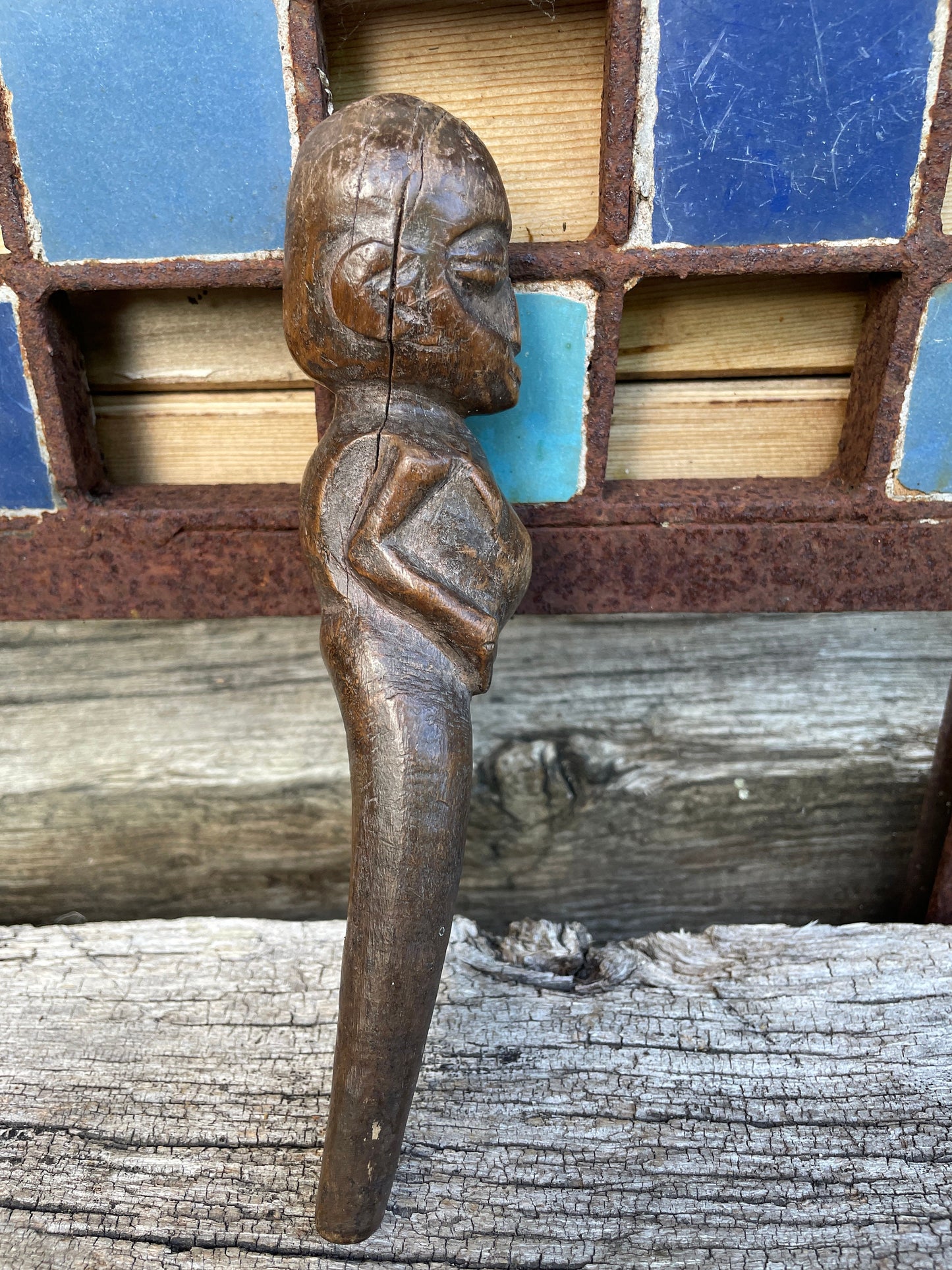 Senufo carved wooden Ancient Mother figure, height 17cm