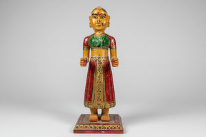 Original antique Wooden Indian Goddess Gangaur idol figure 26cm tall