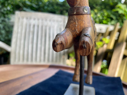 Original Vintage Wooden mounted Indian horse figure 17cm tall