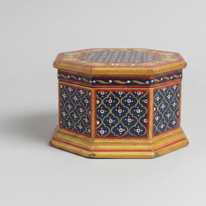 Vintage Hand painted Indian wedding box from Jodhpur 23cm wide
