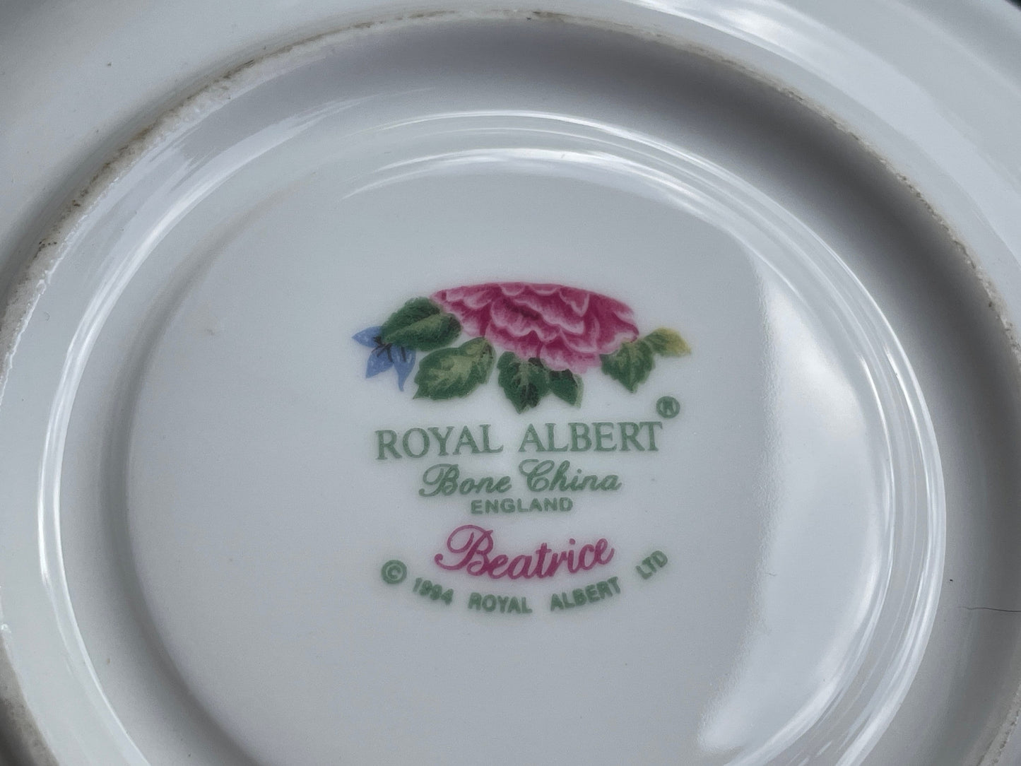 Vintage Royal Albert Beatrice design Bone China tea cup and saucer  Made in England