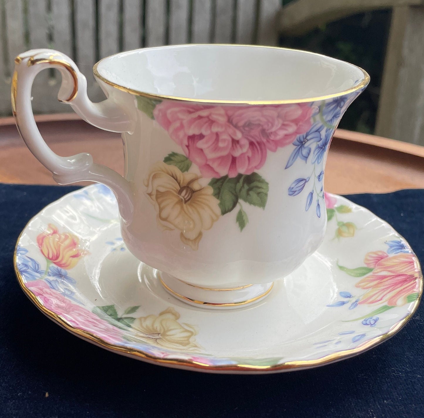 Vintage Royal Albert Beatrice design Bone China tea cup and saucer  Made in England