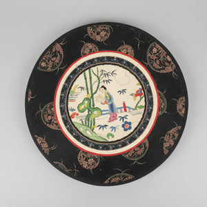 Three Vintage Chinese hand Embroidered Satin Silk Round Mats 24cm diameter