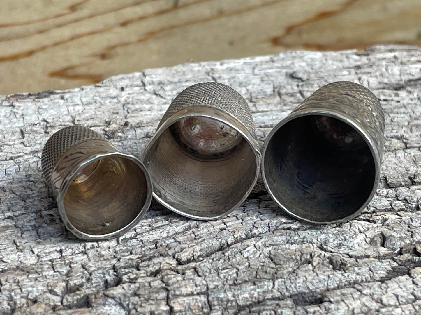 Three silver thimbles - 2 hallmarked