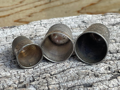 Three silver thimbles - 2 hallmarked