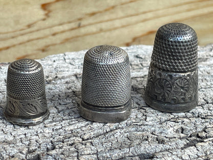 Three silver thimbles - 2 hallmarked