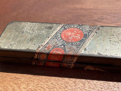 Antique advertising tin for backache and kidney pills Heath and Heather St Albans 9.5cm long