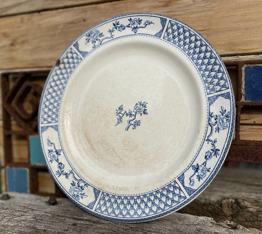 Dinner plate in Exeter pattern, created by Johnson Bros. in the 1910's.