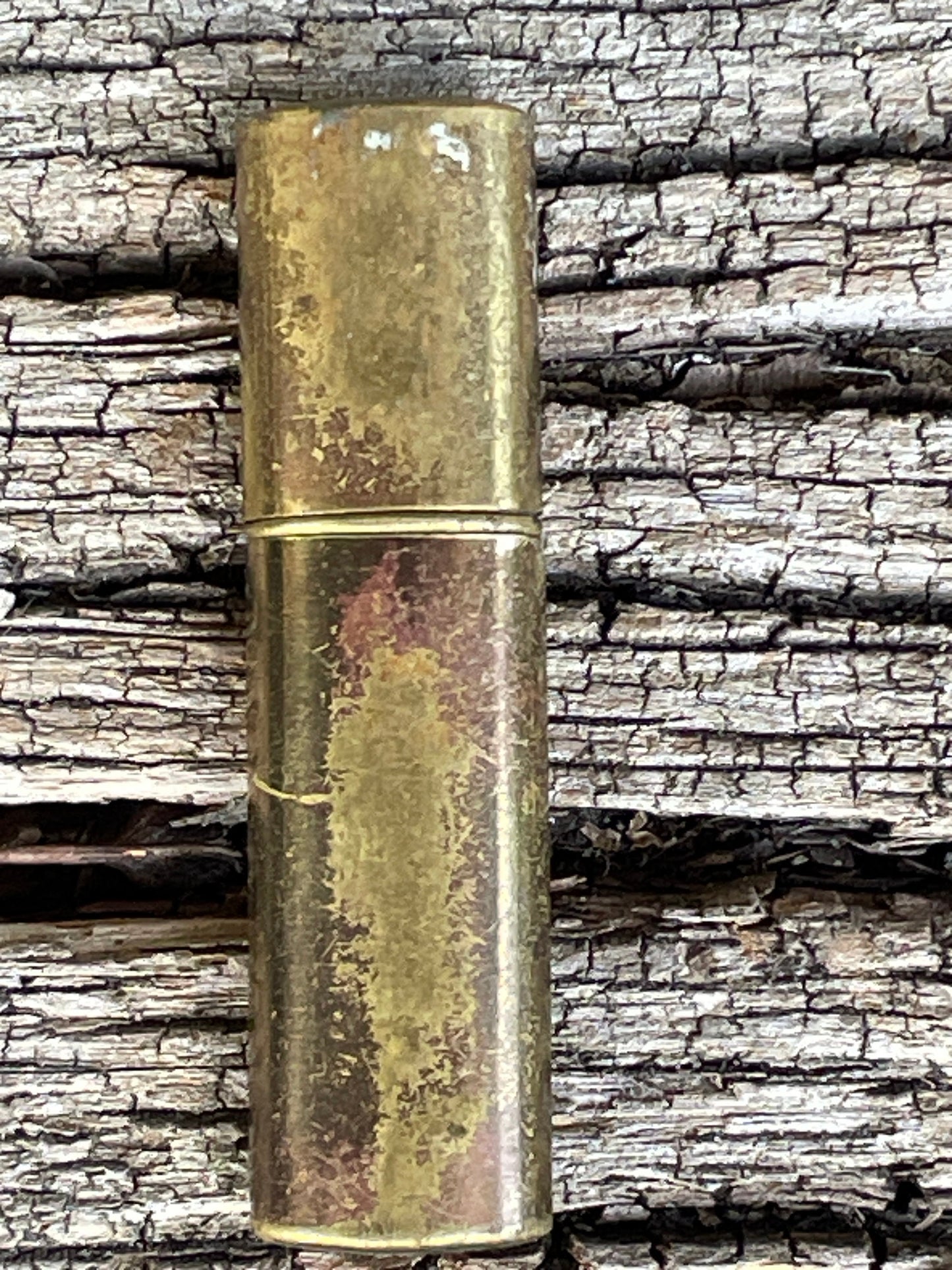 Cylindrical WW2 brass fuel lighter 5.5cm long