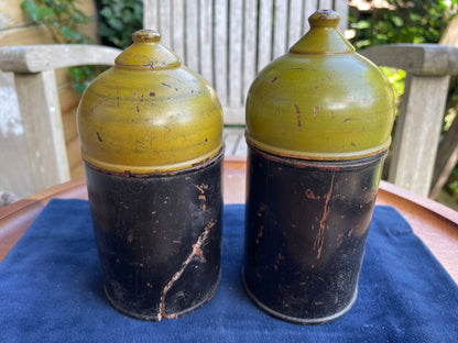 Wooden storage vessels from Jodhpur, India 15cm tall