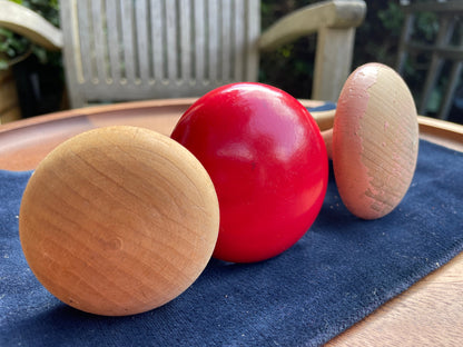 Three Vintage hand turned wooden sewing darning mushrooms 1930s / 1940s one plastic