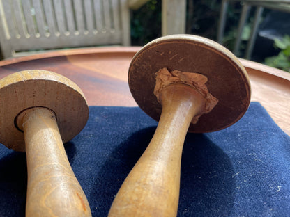 Three Vintage hand turned wooden sewing darning mushrooms 1930s / 1940s