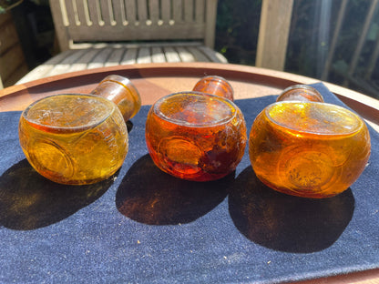 Three vintage Bovril 2oz brown glass bottles 8cm tall