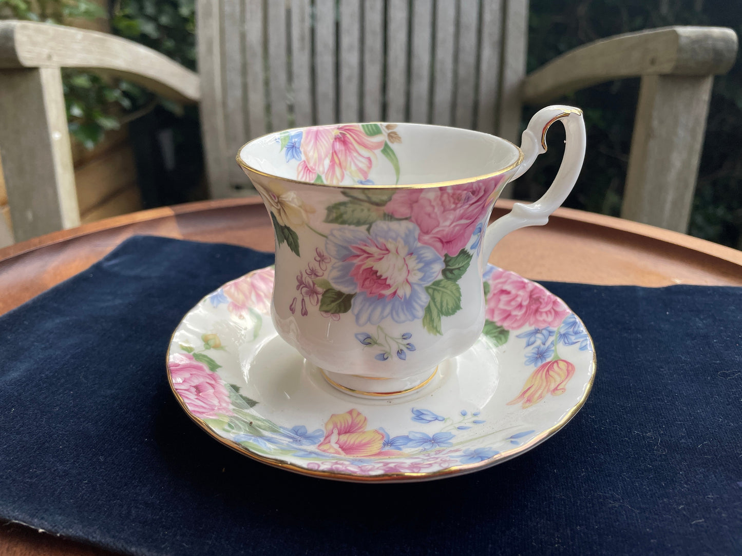 Vintage Royal Albert Beatrice design Bone China tea cup and saucer  Made in England