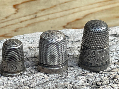 Three silver thimbles - 2 hallmarked