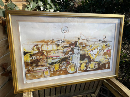 Original Russell J Frampton mixed media (B.1961) Titled 'Man at Crossroads' - 1988
