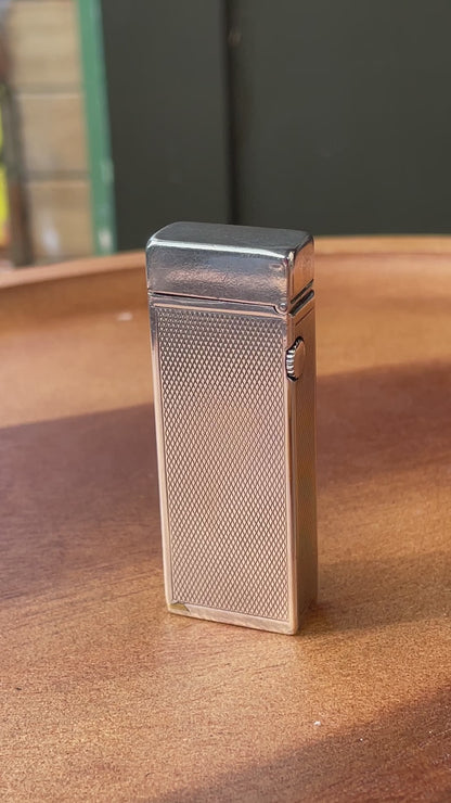 Vintage Dunhill Rollagas silver plated pocket lighter -Swiss made in original case