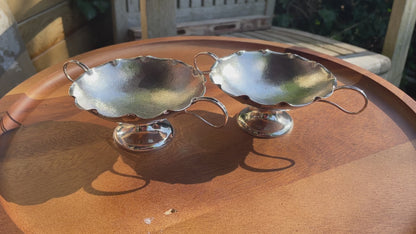 Pair of Chinese Silver bon bon dishes  by Wang Hing each 16cm wide c1900