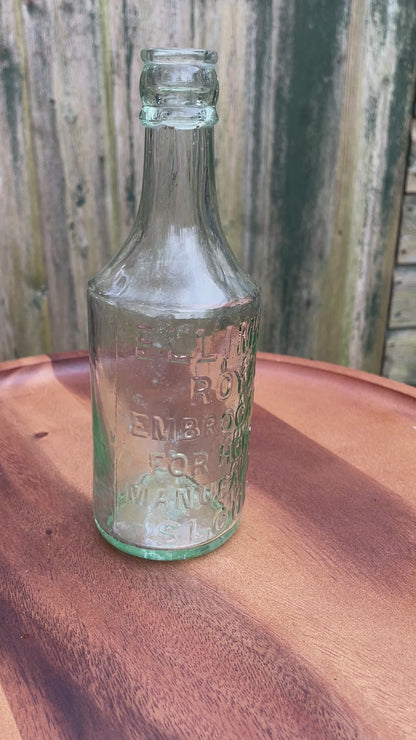 Antique glass bottle Elliman's Royal Embrocation for Horses Manufactory Slough