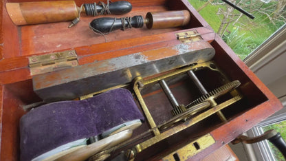 Antique Magneto Electric Medical Machines – Standard and Miniature Electrotherapy Sets in Mahogany Cases (c.1900)