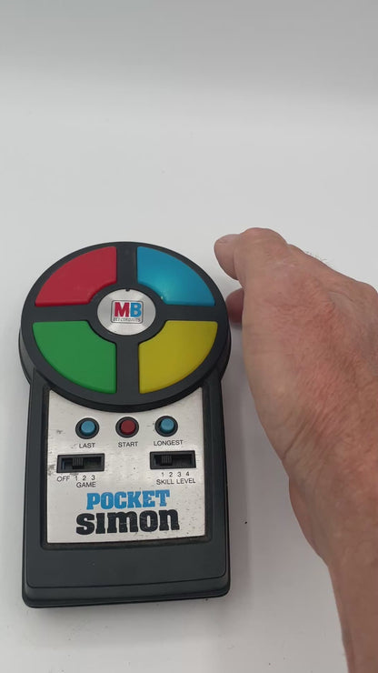 Vintage 1980s MB Electronics Pocket Simon Electronic Game - Tested & Working Retro Toy