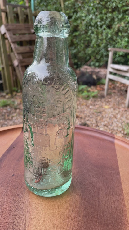 Early S. Bradbury Manchester double elephant mineral glass bottle c1878