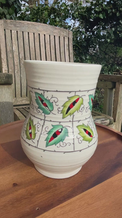 Art Deco Charlotte Rhead for Crown Ducal vase - Leaf and Trellis pattern