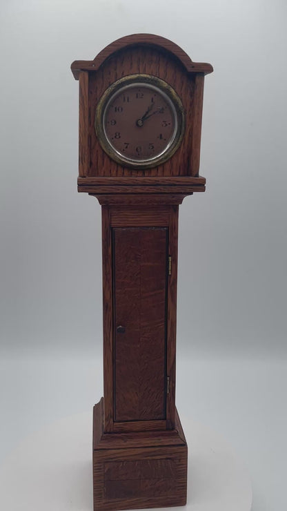 Vintage Miniature Grandfather Clock - 35cm Working Apprentice Piece Longcase Clock