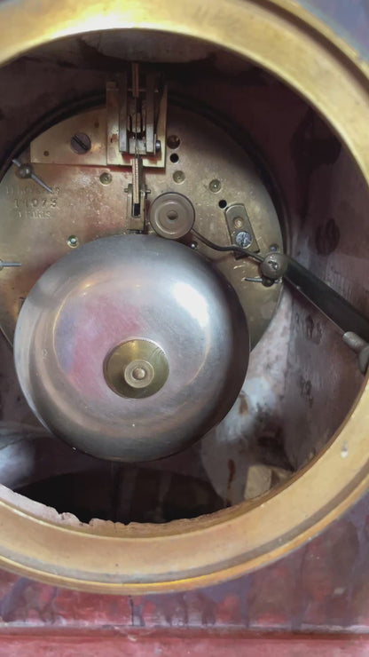 19th Century French Le Roy and Fils Marble Mantel Clock Palais Royal Paris c1850