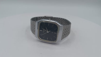 Vintage 1980s Casio MQ-300 Quartz Watch - 32mm Black Dial Stainless Steel Retro Watch