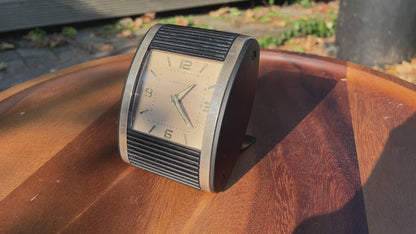 Art Deco Westclox Tambour front travel alarm clock 1960's