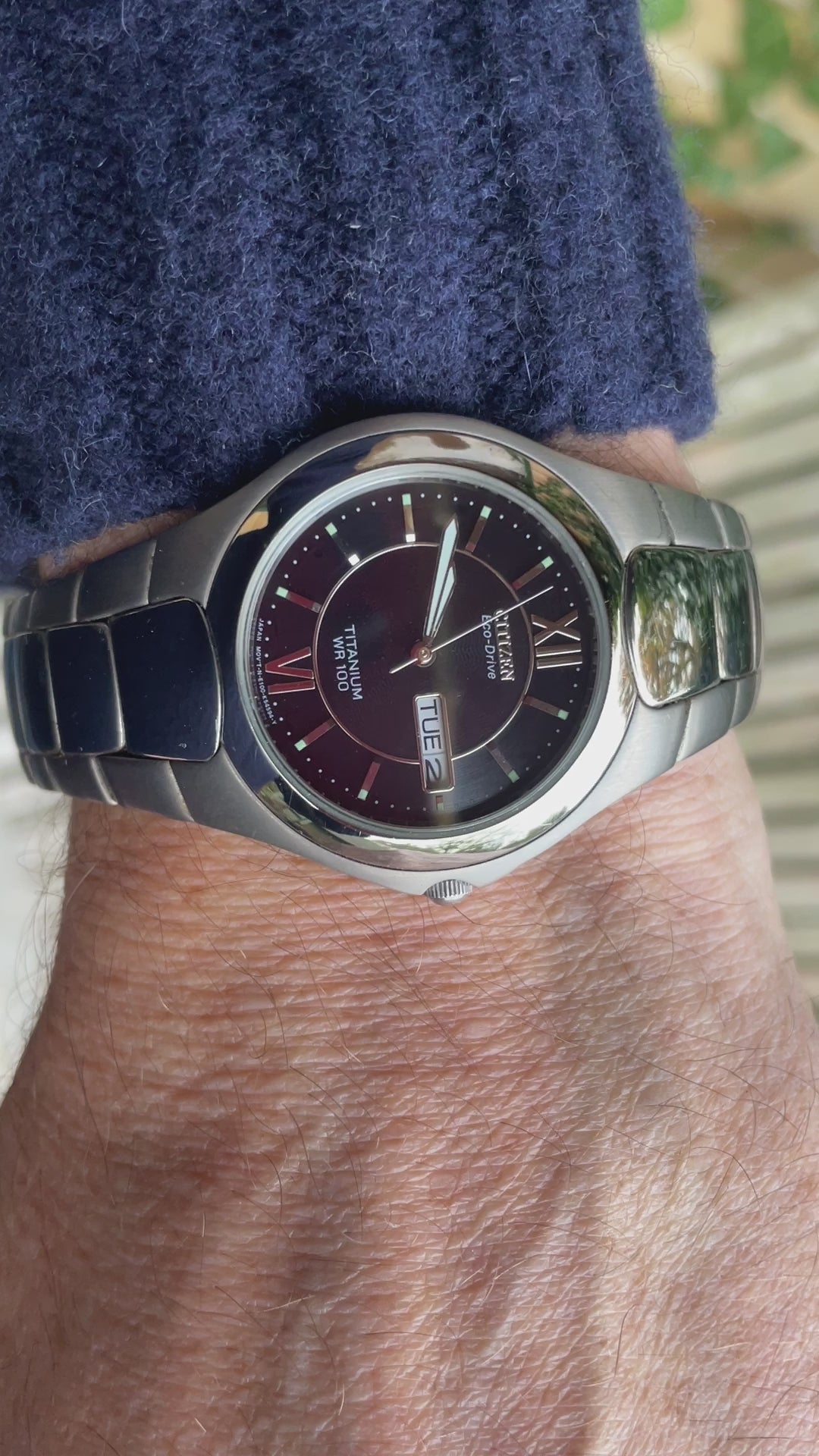 Ｔ*k様 CITIZEN Eco-Drive ミリタリー 腕時計 本体 Citizen eco drive Titanium K18434 CK watch - black face