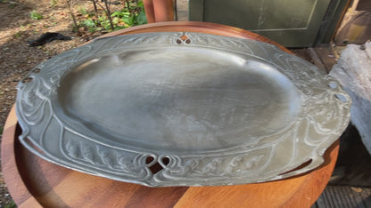 Friedrich Adler for Osiris Art Nouveau pewter dish/tray  model 604 c1900